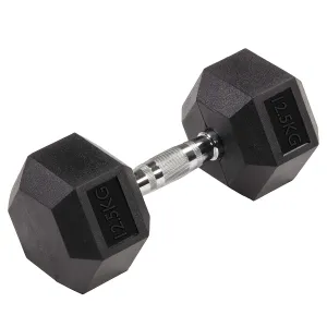 12.5KG RUBBER HEX DUMBBELL