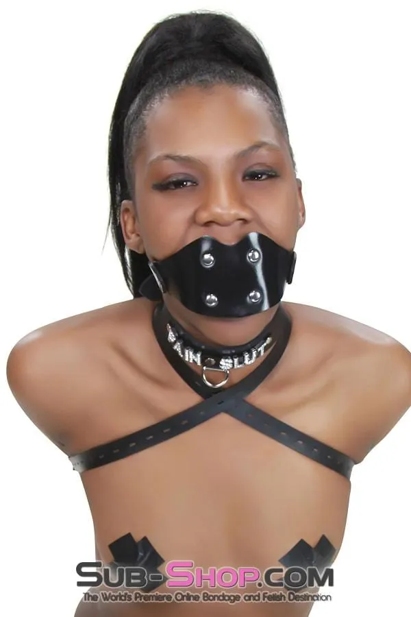 1416A-SIS      Sissy Boi Rubberized Locking Dominant Female Rubber Penis Panel Gag