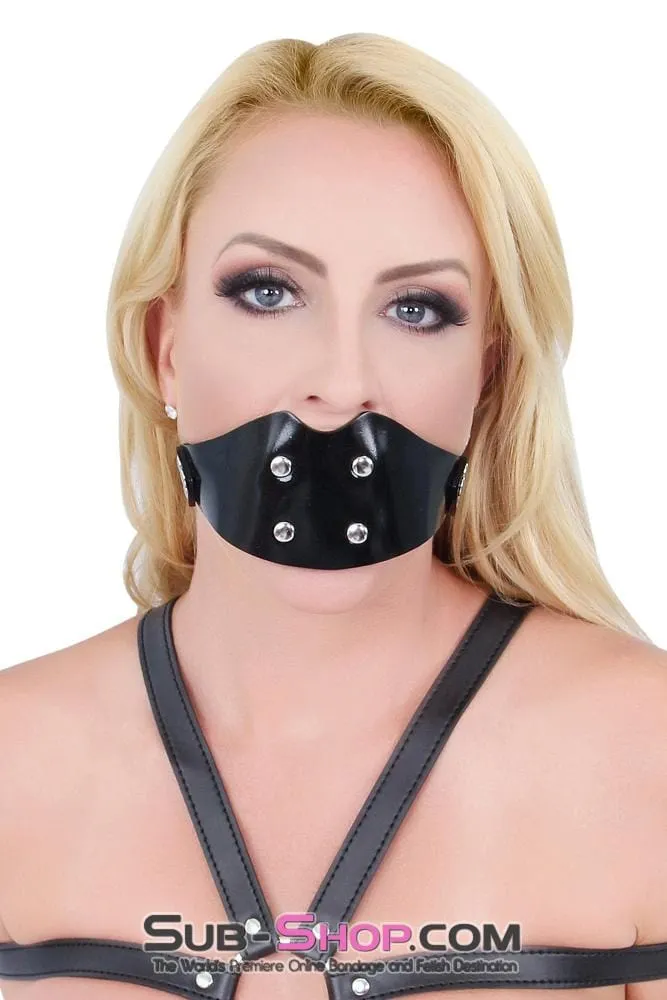 1416A-SIS      Sissy Boi Rubberized Locking Dominant Female Rubber Penis Panel Gag