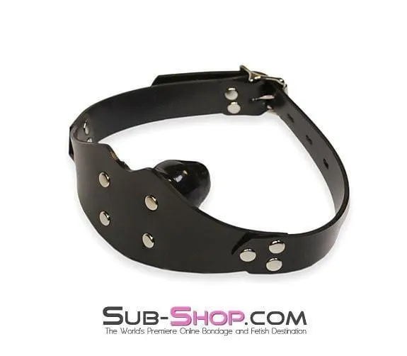 1416A-SIS      Sissy Boi Rubberized Locking Dominant Female Rubber Penis Panel Gag