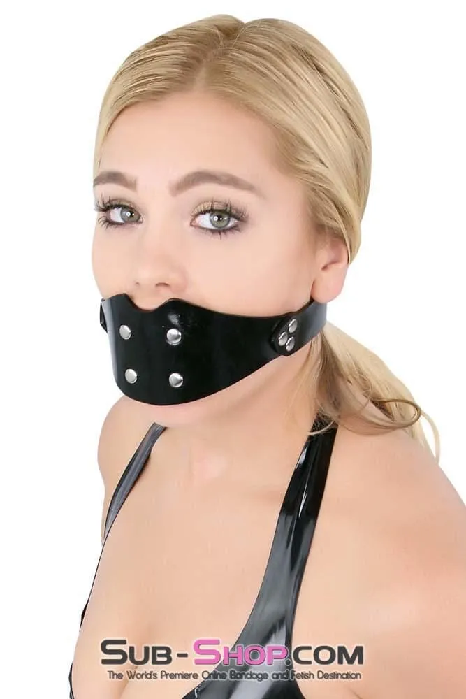 1416A-SIS      Sissy Boi Rubberized Locking Dominant Female Rubber Penis Panel Gag