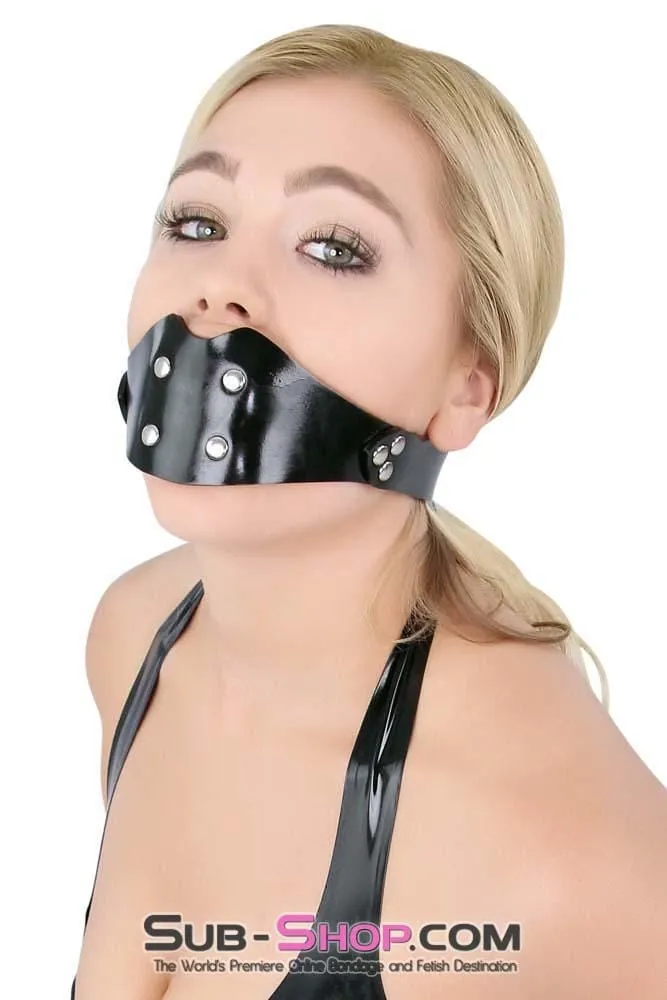 1416A-SIS      Sissy Boi Rubberized Locking Dominant Female Rubber Penis Panel Gag