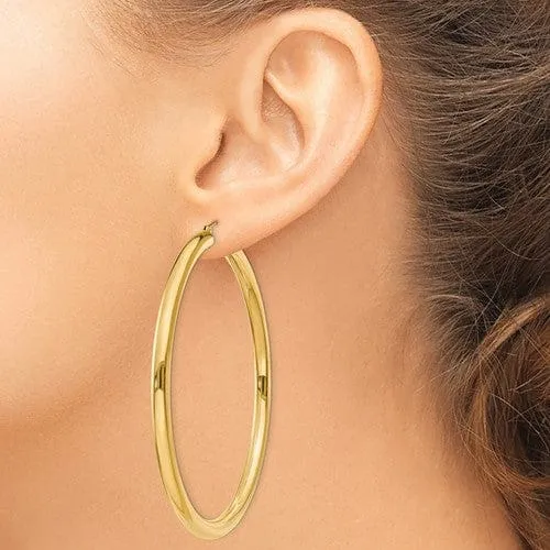 14k Yellow Gold 4MM Lightweight Round Earrings