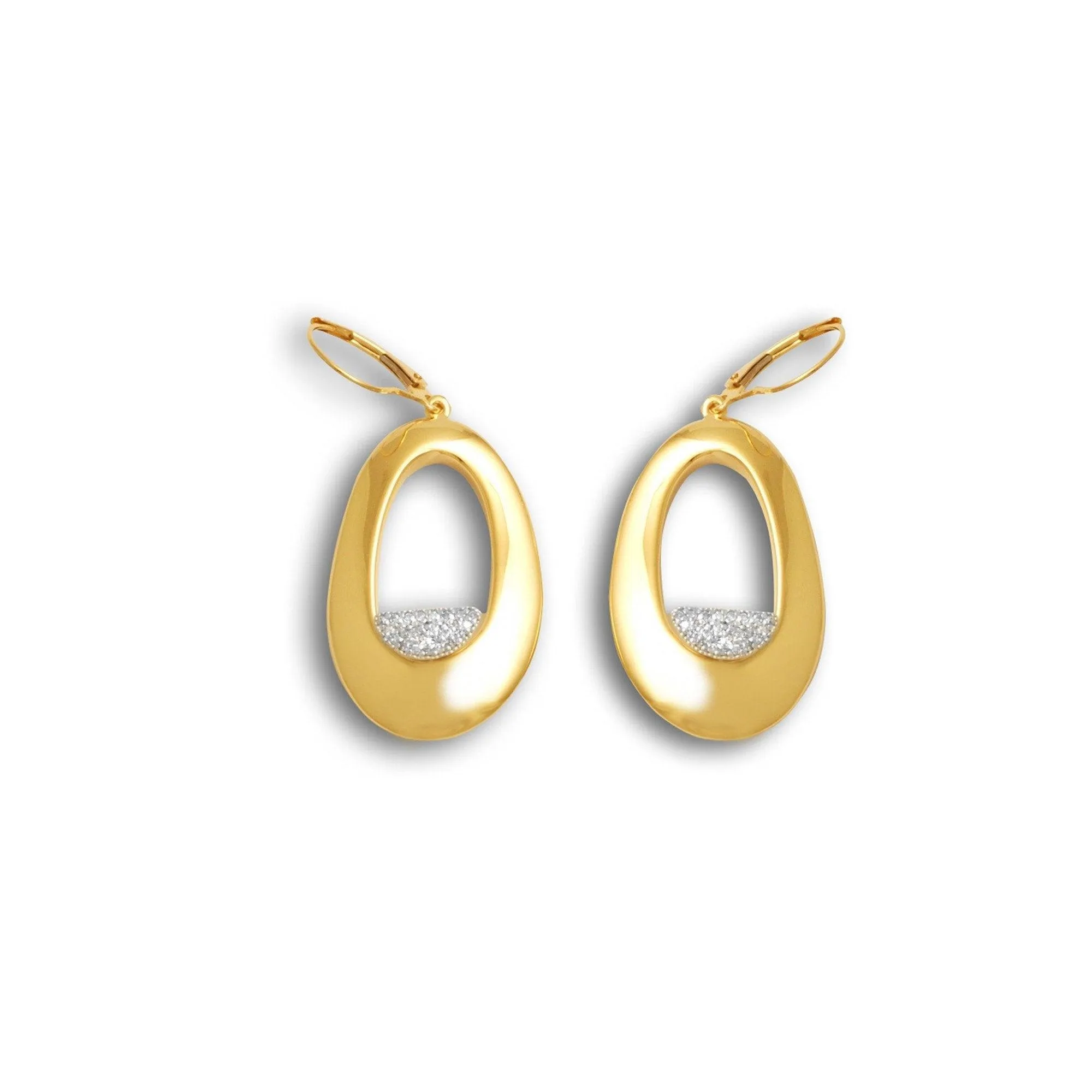 14K Yellow Gold and Diamond Innovoro® Lightweight Dangle Earrings