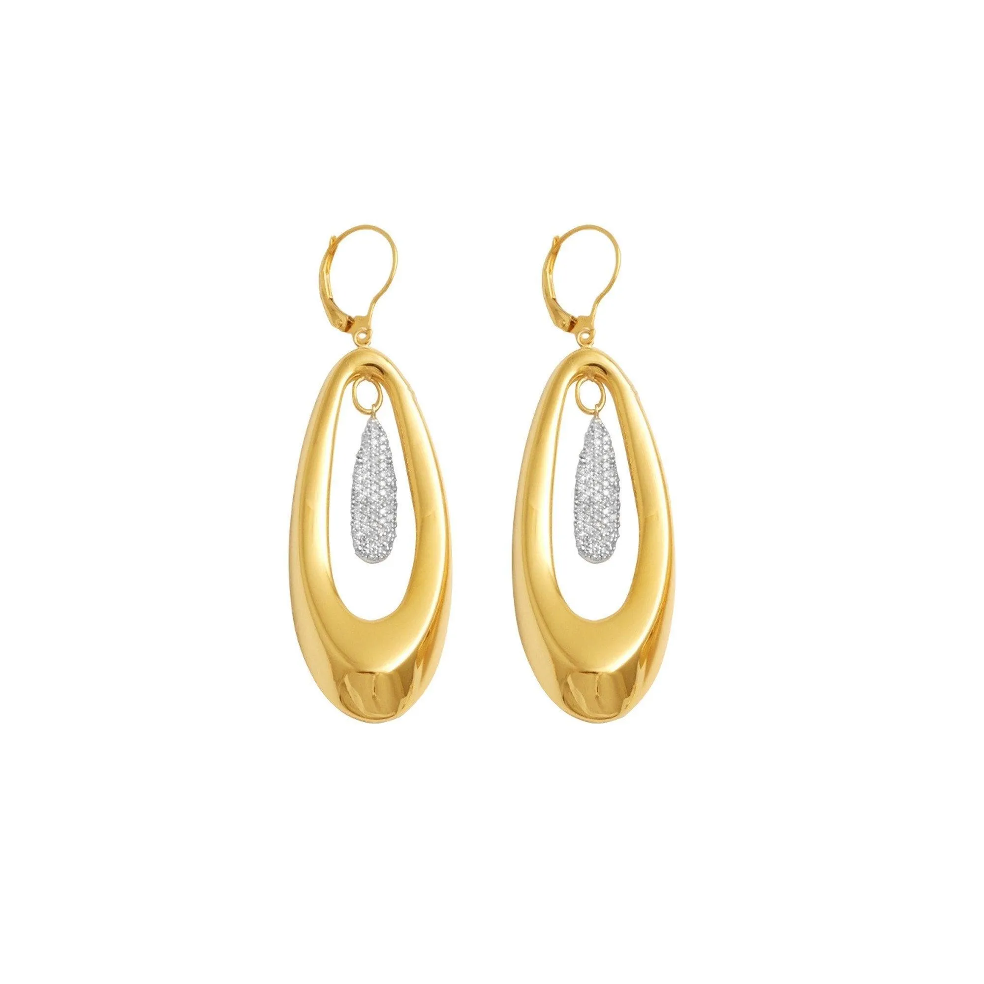 14K Yellow Gold and Diamond Innovoro® Lightweight Dangle Earrings
