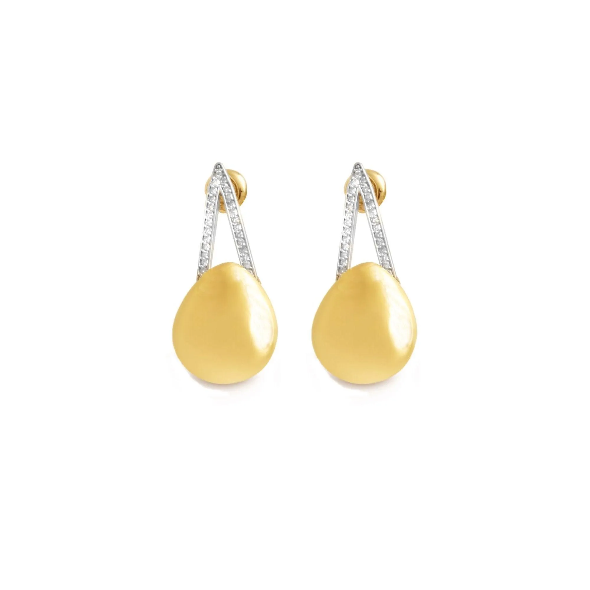 14K Yellow Gold and Diamond Innovoro® Lightweight Fashion Earrings