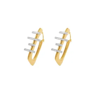 14K Yellow Gold and Diamond Innovoro® Lightweight Hoop Earrings