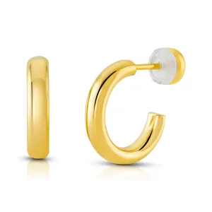 15MM HOLLOW HOOP EARRINGS, GOLD