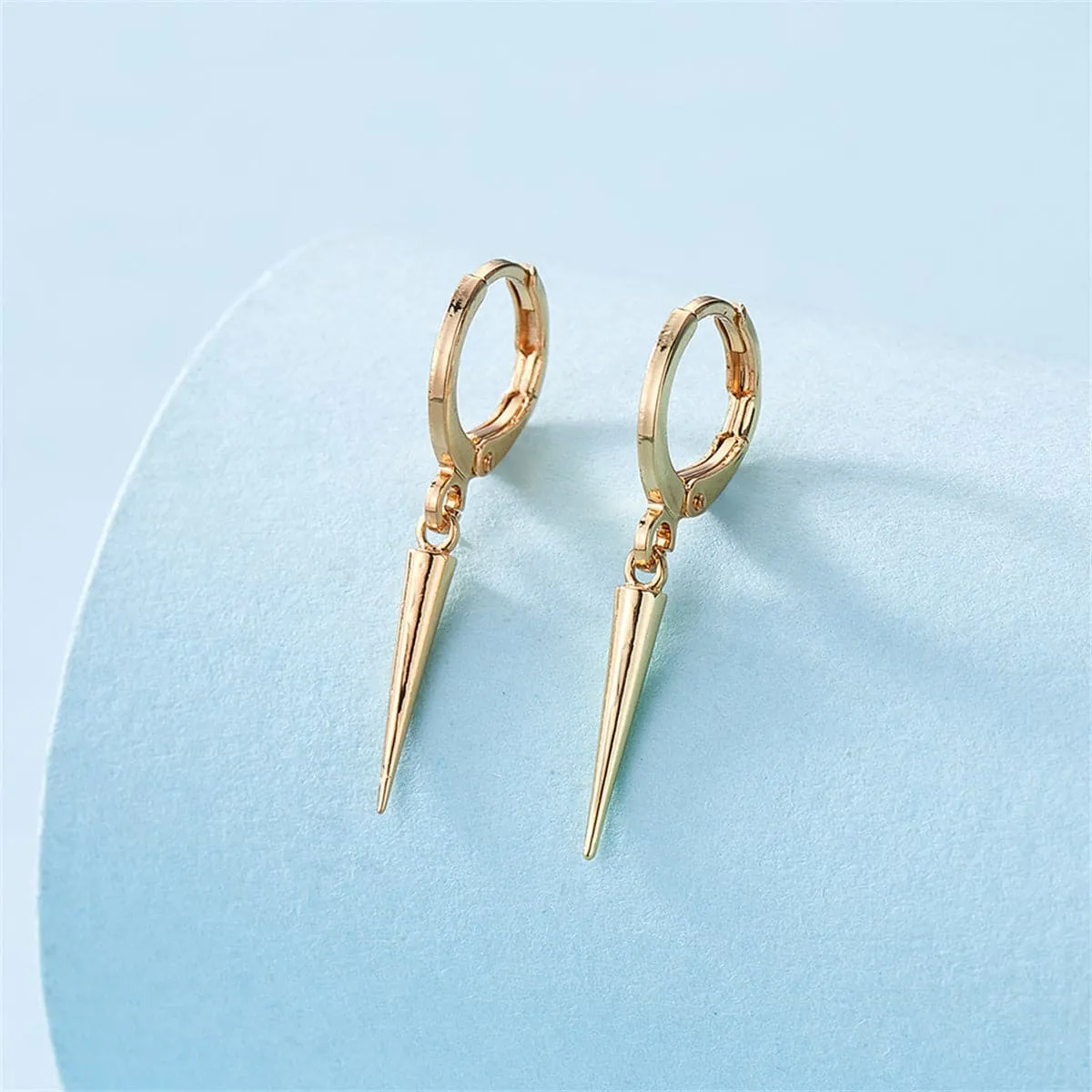 18K Gold-Plated Awl Huggie Earrings