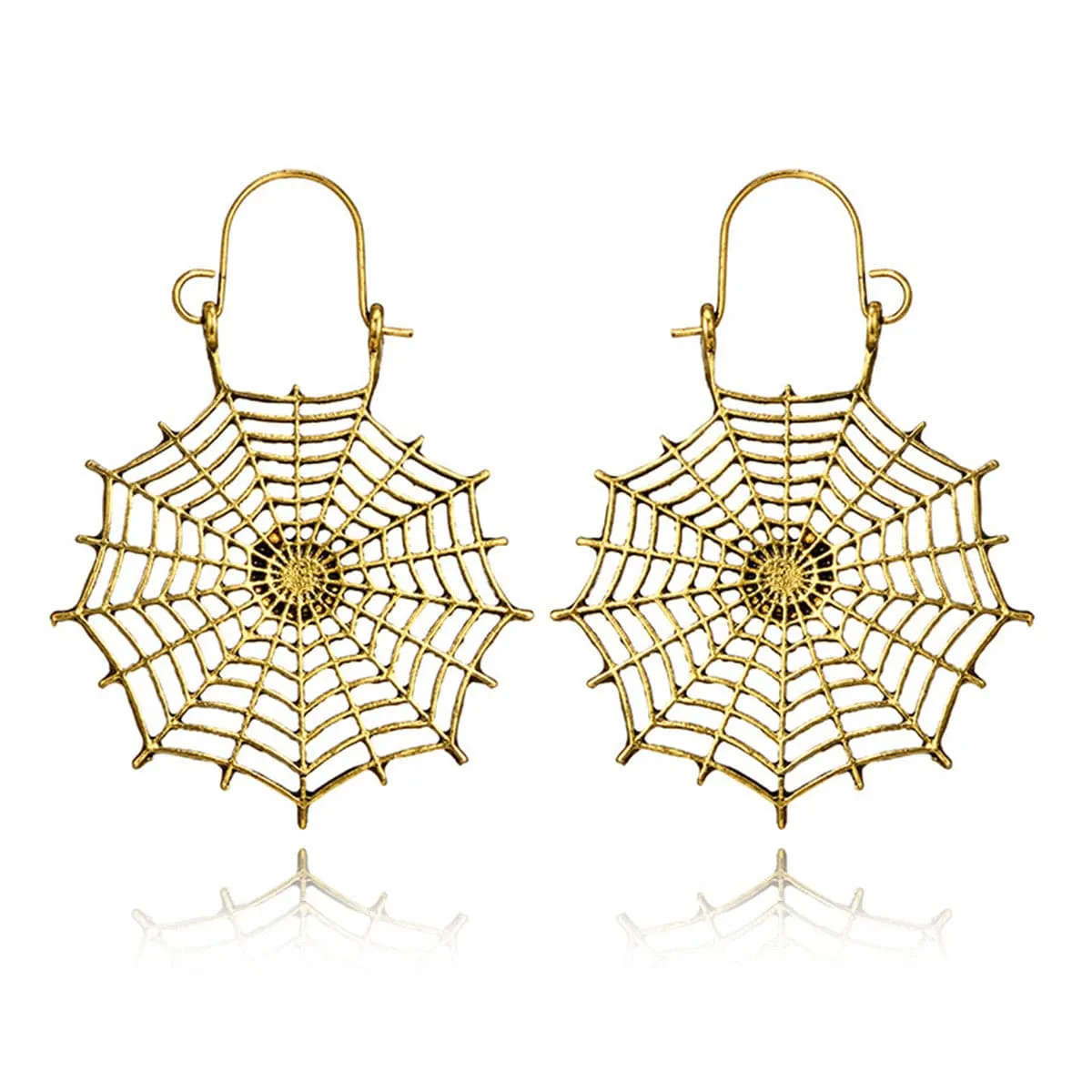 18K Gold-Plated Cobweb Drop Earrings