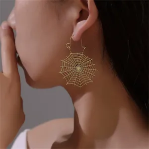 18K Gold-Plated Cobweb Drop Earrings