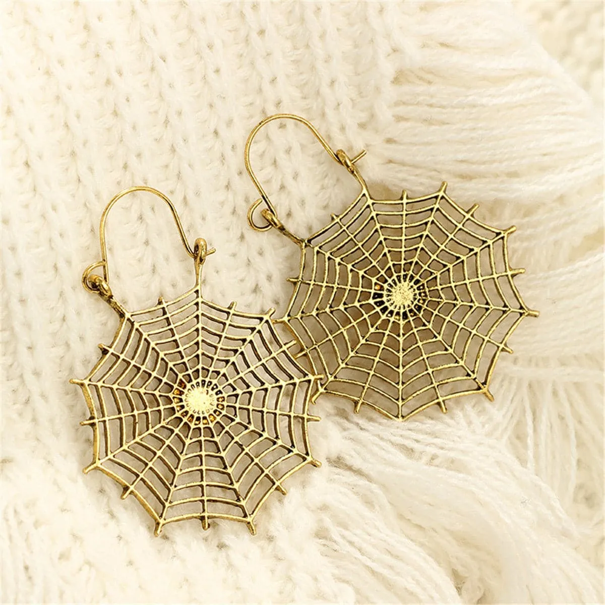18K Gold-Plated Cobweb Drop Earrings