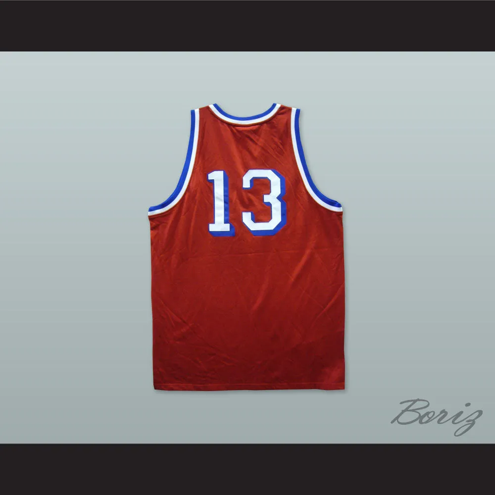 1974 Rucker Park Philadelphia 13 Red Basketball Jersey