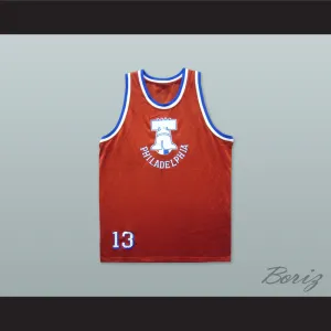 1974 Rucker Park Philadelphia 13 Red Basketball Jersey