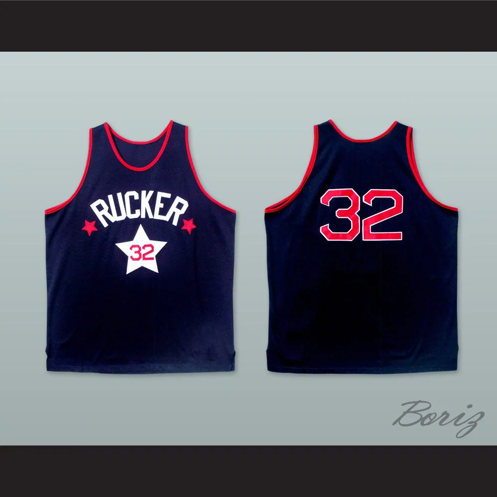 1975 Rucker Park NYC 32 Dark Blue Basketball Jersey