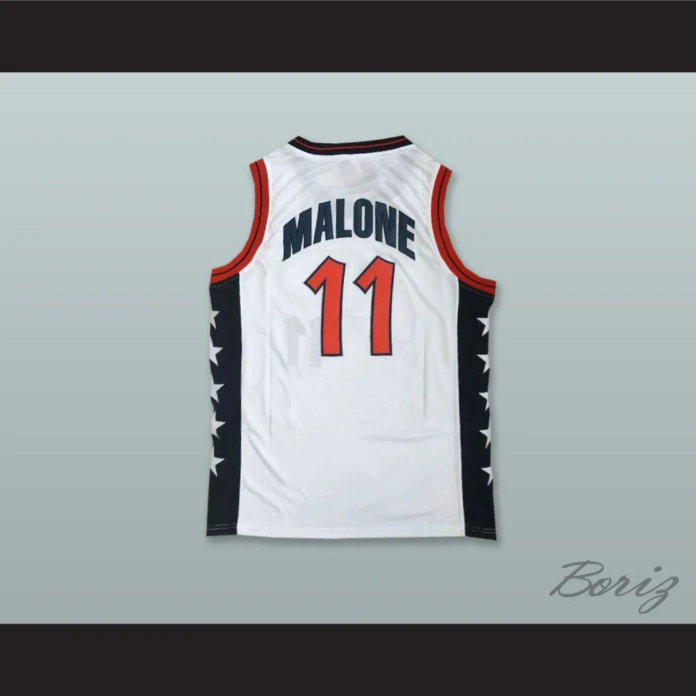 1996 Karl Malone 11 USA Team Home Basketball Jersey