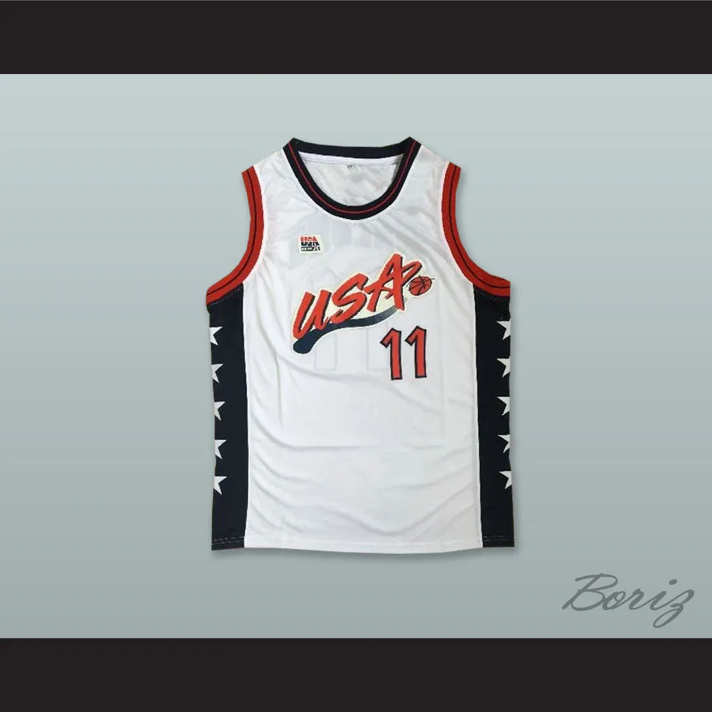 1996 Karl Malone 11 USA Team Home Basketball Jersey