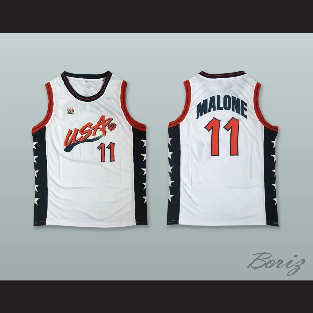 1996 Karl Malone 11 USA Team Home Basketball Jersey
