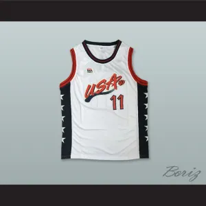 1996 Karl Malone 11 USA Team Home Basketball Jersey