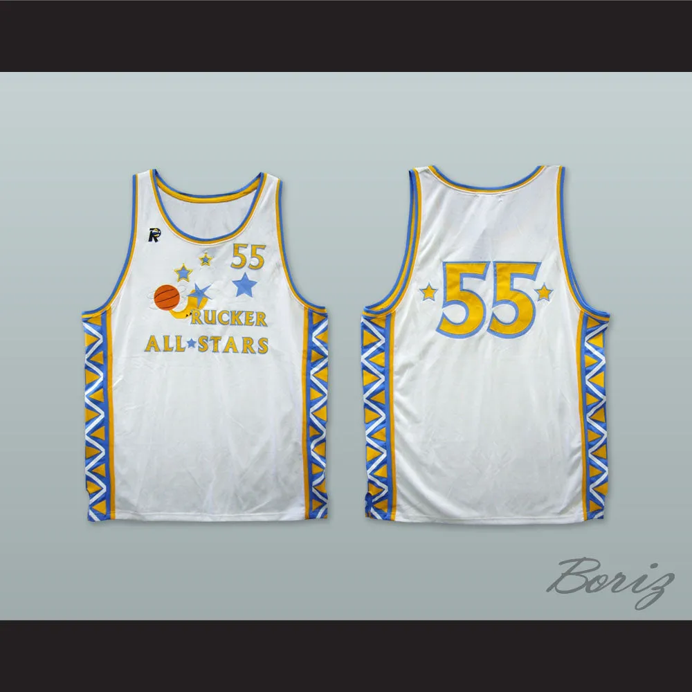 1996 Style Rucker All Stars 55 White Basketball Jersey