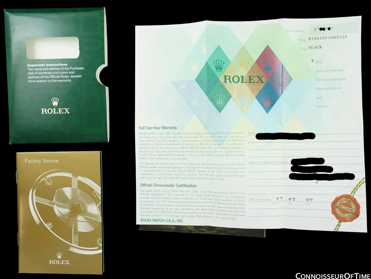 2007 Rolex Submariner Green "Kermit" 50th Anniversary 16610LV Sub Watch - *UNWORN with STICKERS*