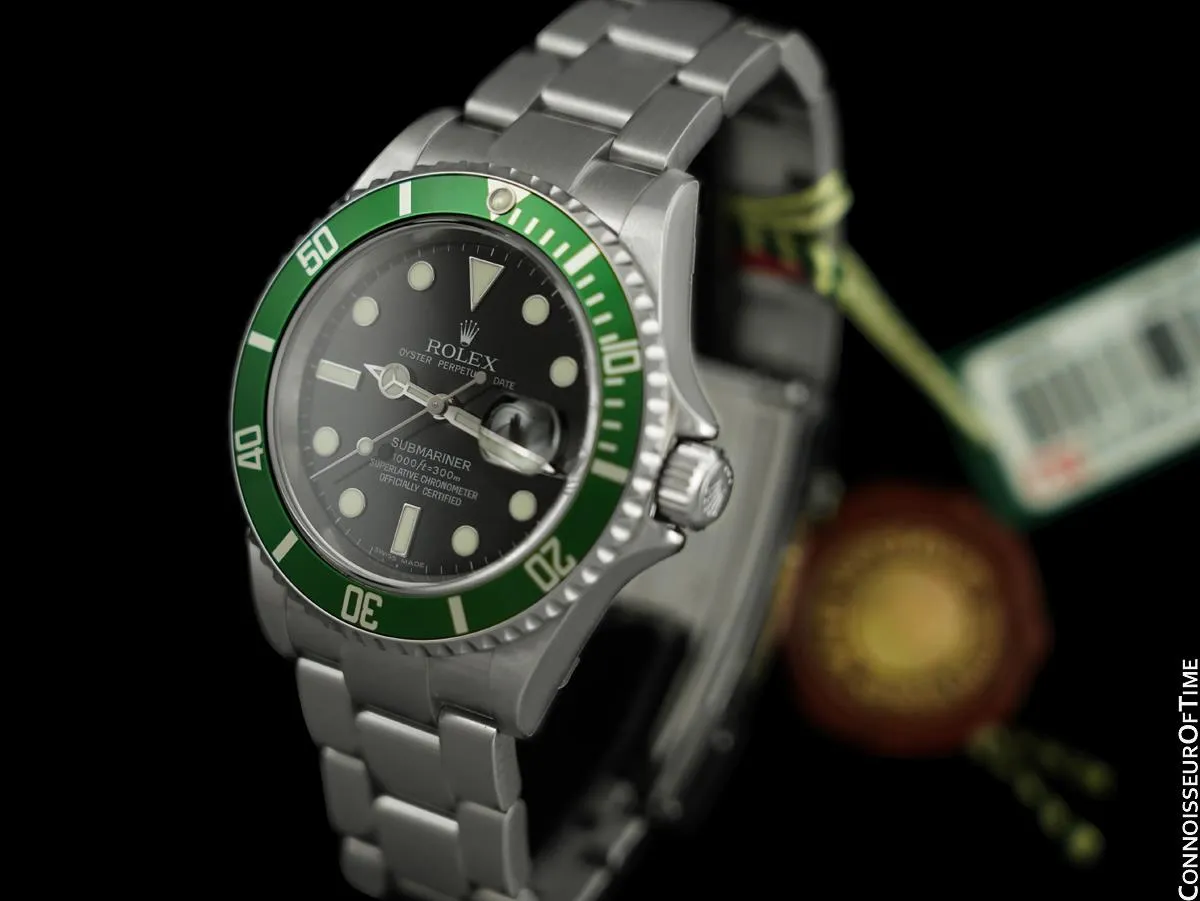 2007 Rolex Submariner Green "Kermit" 50th Anniversary 16610LV Sub Watch - *UNWORN with STICKERS*