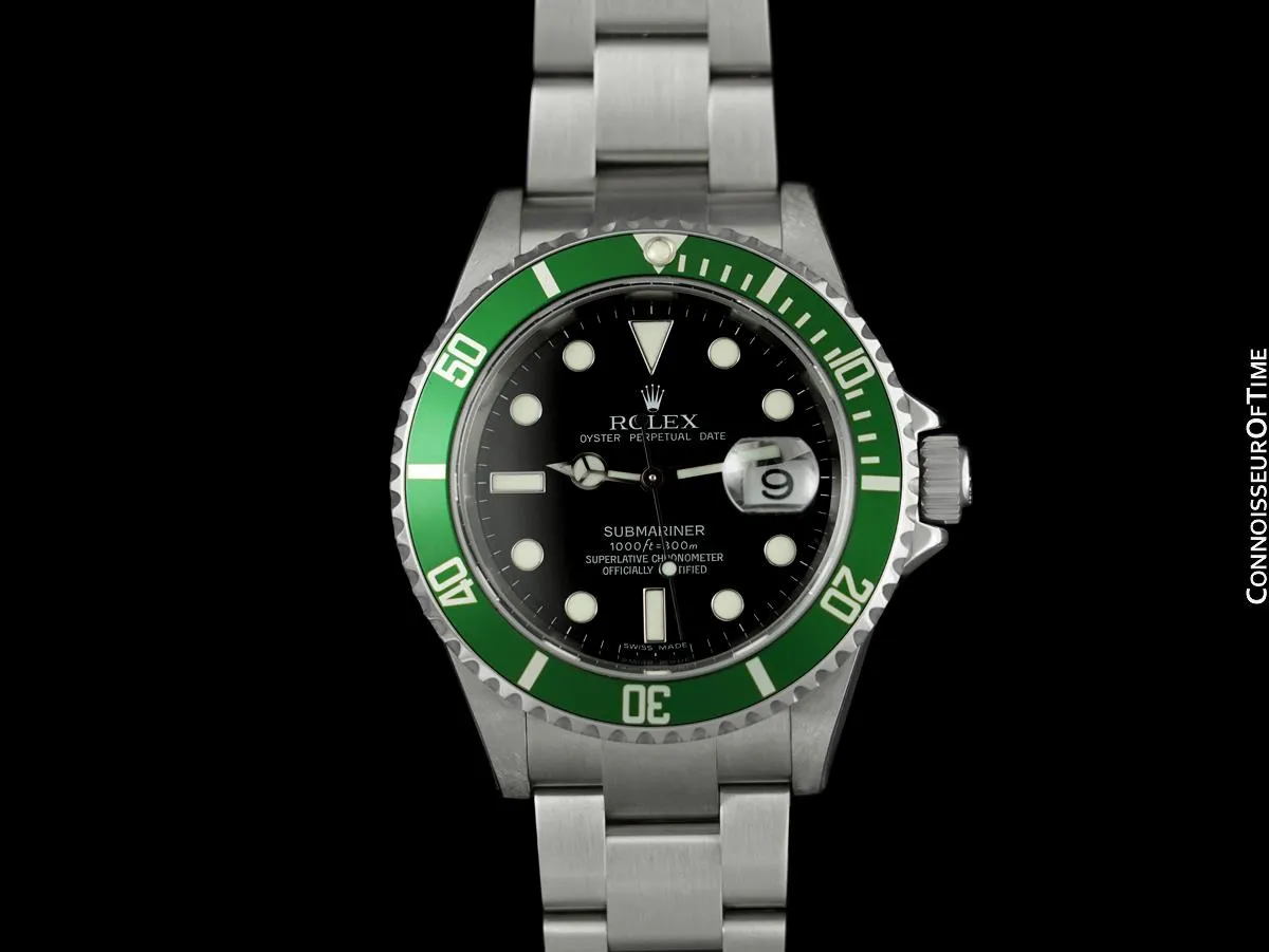 2007 Rolex Submariner Green "Kermit" 50th Anniversary 16610LV Sub Watch - *UNWORN with STICKERS*