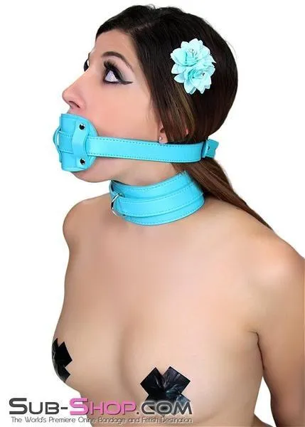 2739RS      Locking Rubber Penis Gag, Diamond Blue Strap - MEGA Deal
