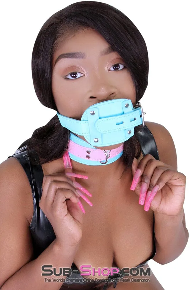 2739RS      Locking Rubber Penis Gag, Diamond Blue Strap - MEGA Deal