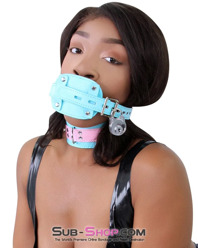 2739RS      Locking Rubber Penis Gag, Diamond Blue Strap - MEGA Deal