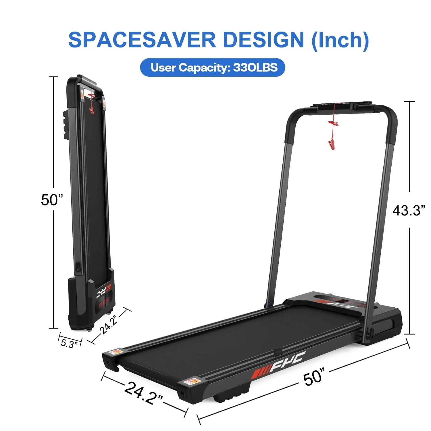 3.5hp Electric 2 in 1 Foldable Fitness Treadmill