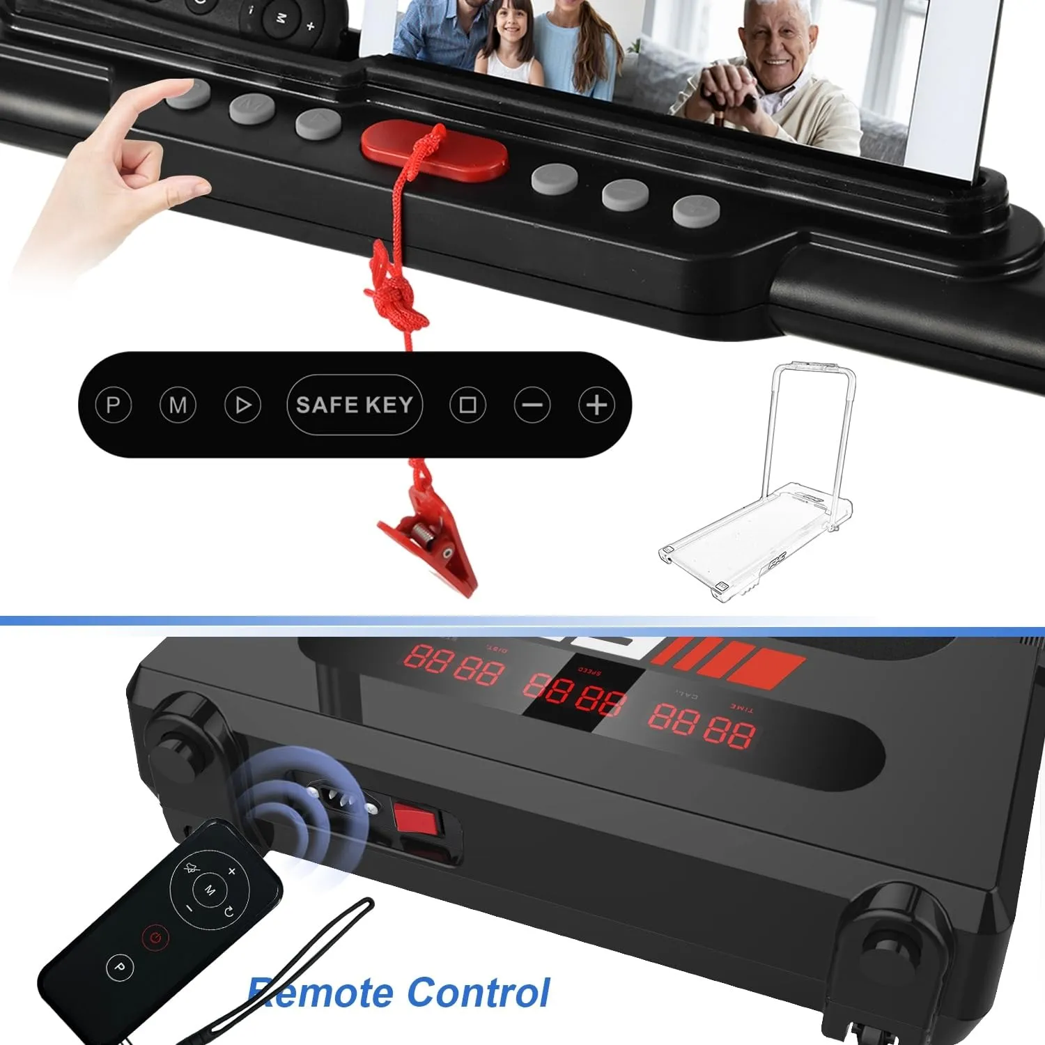 3.5hp Electric 2 in 1 Foldable Fitness Treadmill