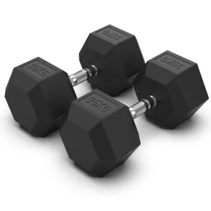 35KG Rubber Hex Dumbbell Pair