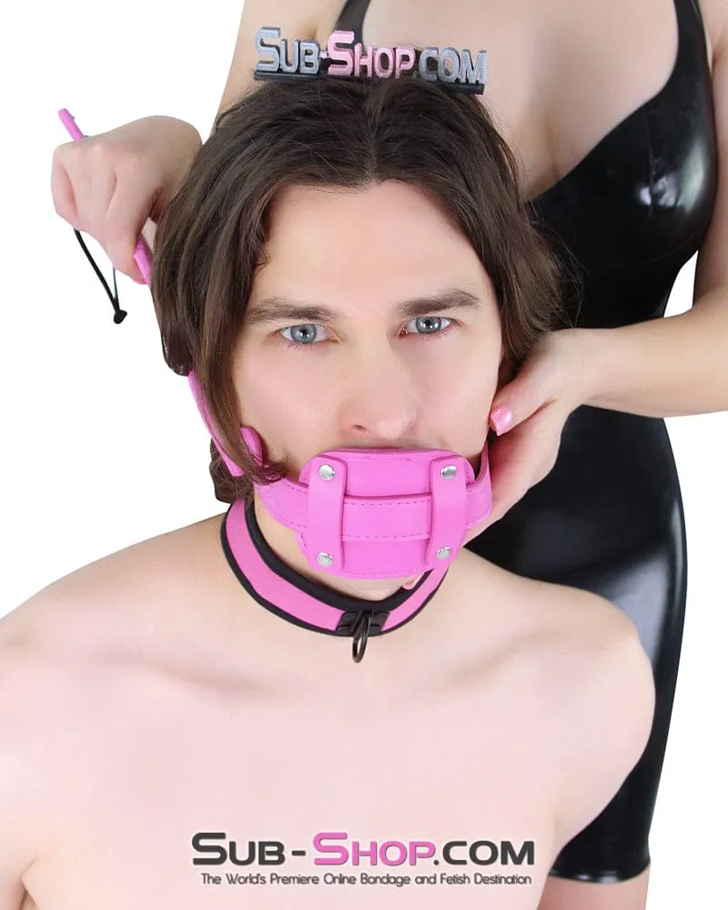 5709RS      <b>BOGO!</b> Hot Pink Locking Penis Gag