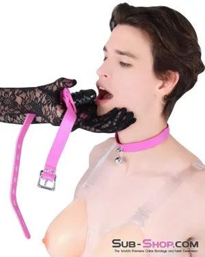 5709RS-SIS      Pretty Sissy Bimbo Sissy Training Cock Sucker Hot Pink Locking Penis Gag