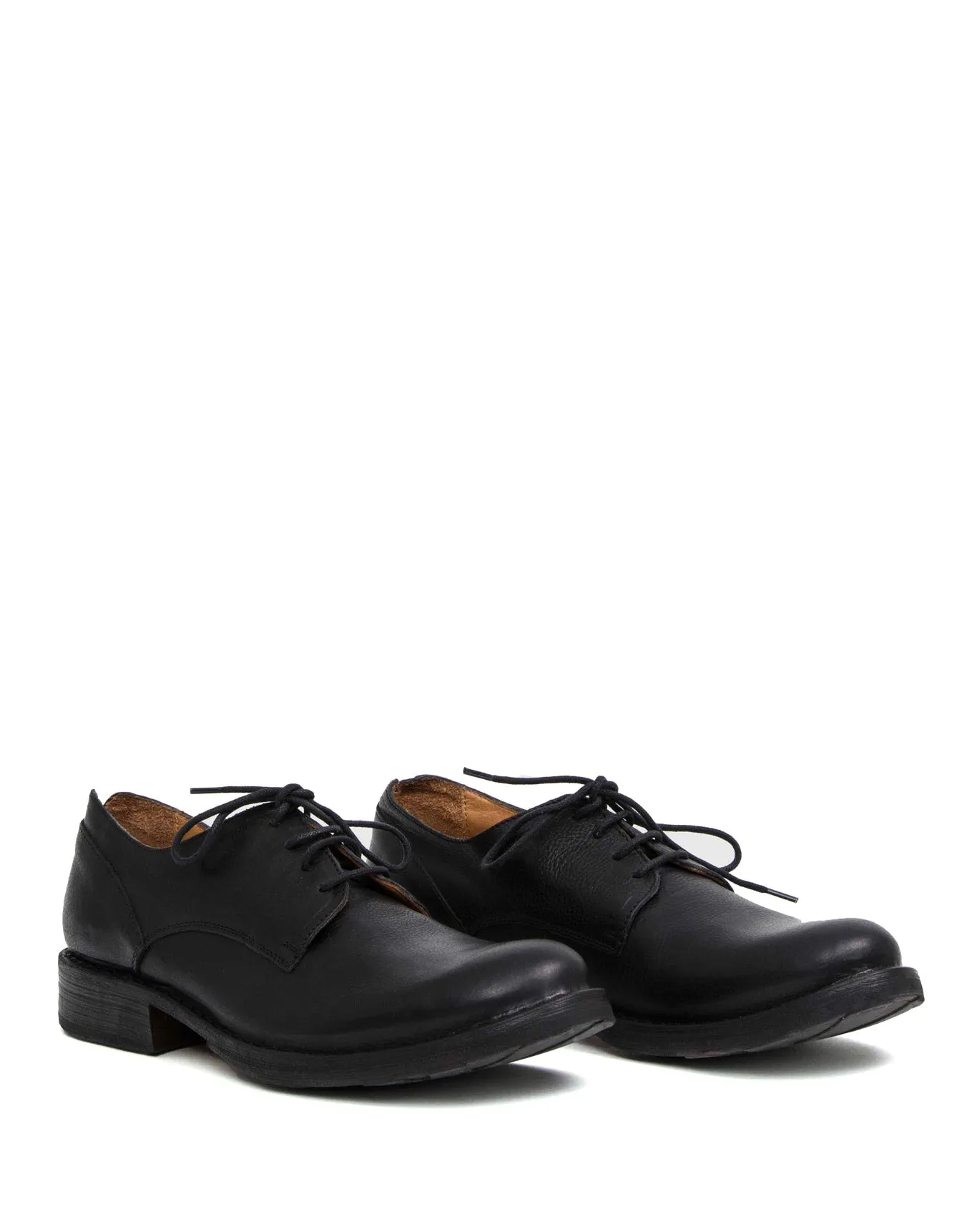 706 Black Leather Derby Shoes