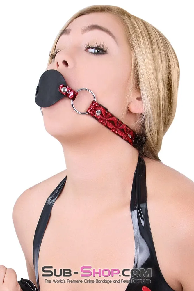7944DL-SIS      Sissy Princess Rough Sex Silicone Penis Gag with Locking Red Mistress Sessions Diamond Strap