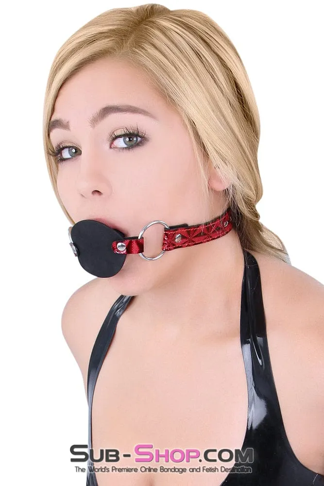7944DL-SIS      Sissy Princess Rough Sex Silicone Penis Gag with Locking Red Mistress Sessions Diamond Strap