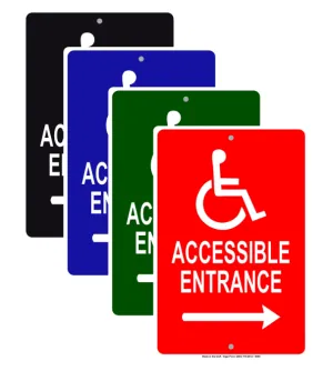 Accessible Entrance Right Side Handicap Sign 12 x 18