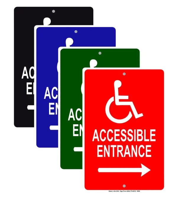 Accessible Entrance Right Side Handicap Sign 12 x 18