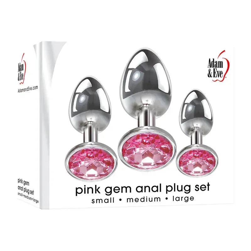 Adam & Eve Pink Gem Anal Plug Set