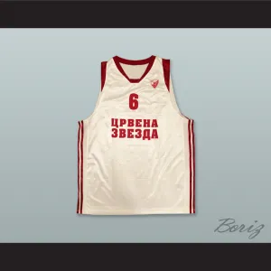 Adam Morrison 6 Red Star Belgrade Serbia White Basketball Jersey