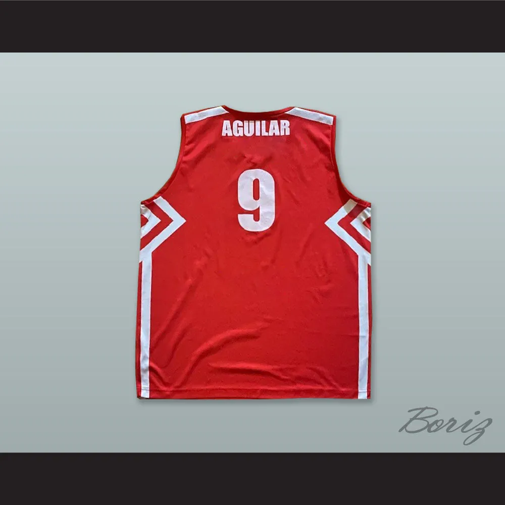 Aguilar 9 Olimpia Milano Italy Red Basketball Jersey
