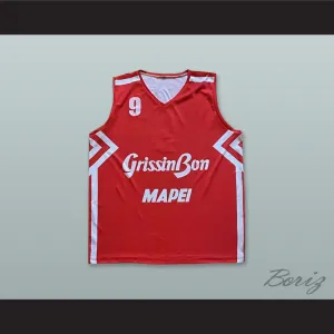 Aguilar 9 Olimpia Milano Italy Red Basketball Jersey