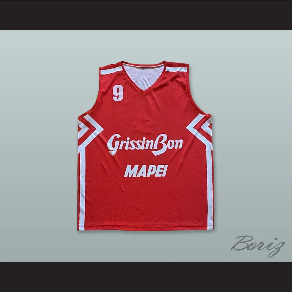 Aguilar 9 Olimpia Milano Italy Red Basketball Jersey
