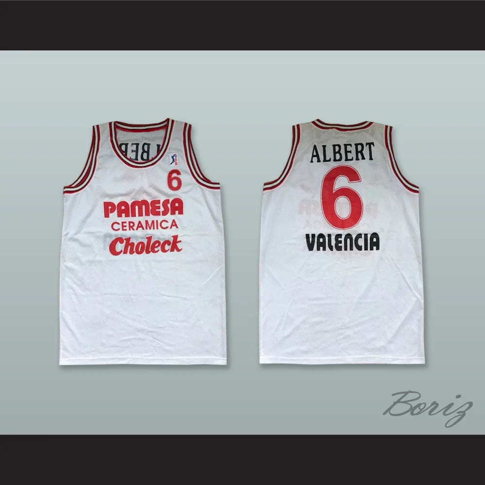Albert 6 Pamesa Valencia White Basketball Jersey