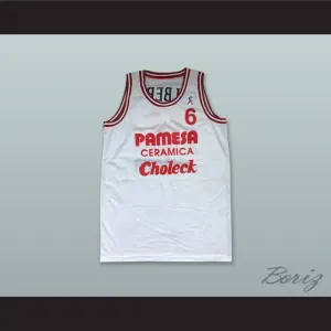 Albert 6 Pamesa Valencia White Basketball Jersey