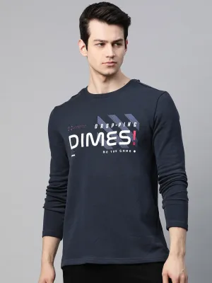 Alcis Men Navy Blue & White Printed Sweatshirt