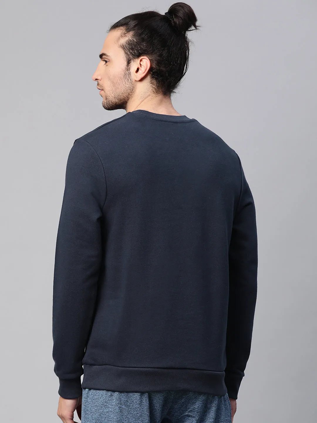 Alcis Men Solid Navy Blue Sweatshirts