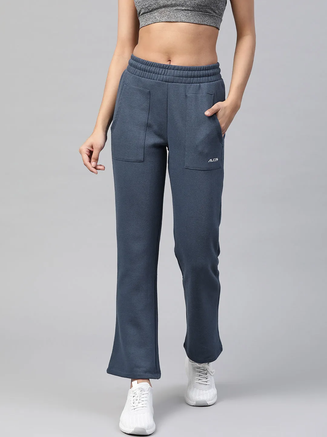 Alcis Women Navy Blue Solid Track Pants